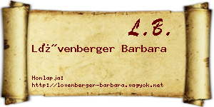 Lövenberger Barbara névjegykártya