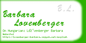 barbara lovenberger business card